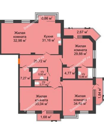 4 комнатная квартира 224,27 м² - ЖК На ул. Буденного, 182