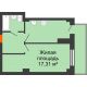 1 комнатная квартира 37,36 м² в ЖК Сокол Градъ, дом Литер 1 - планировка