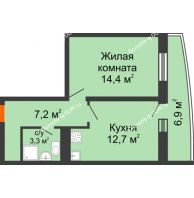 1 комнатная квартира 40,2 м² в ЖК Звезда Столицы, дом Литер 8 - планировка