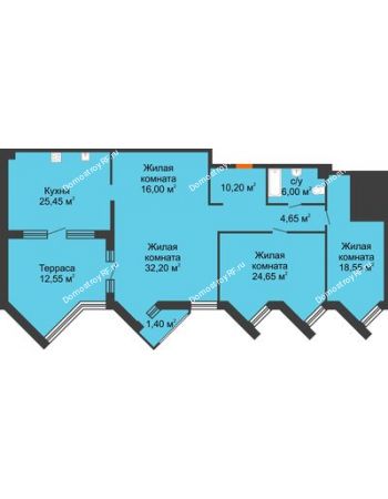 3 комнатная квартира 151,7 м² в ЖК Империал, дом Литер 9