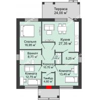 Дом — 125.8 м² 125,8 м², КП Ботаника - планировка