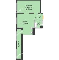 1 комнатная квартира 45,84 м² в ЖК NOVELLA (НОВЕЛЛА), дом Литер 6 - планировка