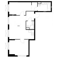 2 комнатная квартира 59,5 м² в ЖК Савин парк, дом корпус 10 - планировка