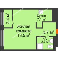Студия 28,1 м² в Квартал Новин, дом 6 очередь ГП-6 - планировка