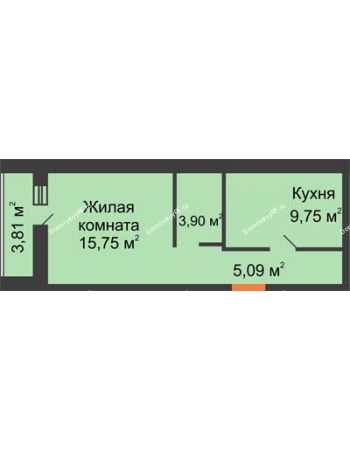 1 комнатная квартира 37,81 м² - ЖК Парк Металлургов