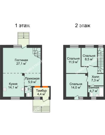4 комнатная квартира 95,5 м² в Квартирные таунхаусы п. Ждановский, дом № 1
