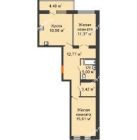 2 комнатная квартира 66,47 м² в ЖК Вознесенский, дом 2 этап - планировка