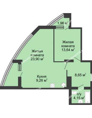 1 комнатная квартира 64,34 м² - ЖК Адмирал