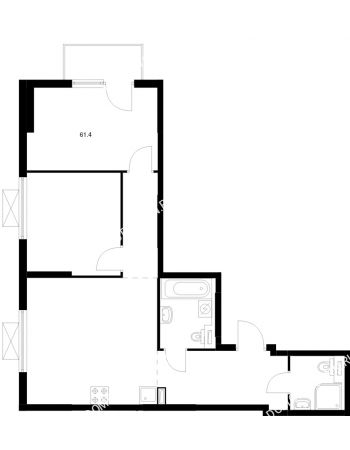 2 комнатная квартира 61,4 м² в ЖК Савин парк, дом корпус 8