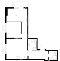 2 комнатная квартира 61,4 м² в ЖК Савин парк, дом корпус 8 - планировка