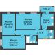 3 комнатная квартира 84,7 м² в ЖК На Высоте, дом 2 этап - планировка
