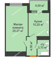 1 комнатная квартира 42 м² в ЖК Fresh (ЖК Фреш), дом Литер 2 - планировка