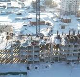 Ход строительства дома 29 (ГП-1) в ЖД Рассвет -