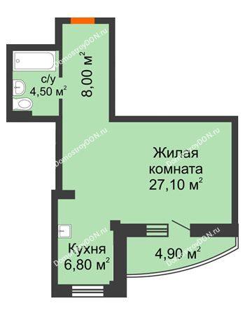 1 комнатная квартира 48,9 м² - ЖК Южная Башня
