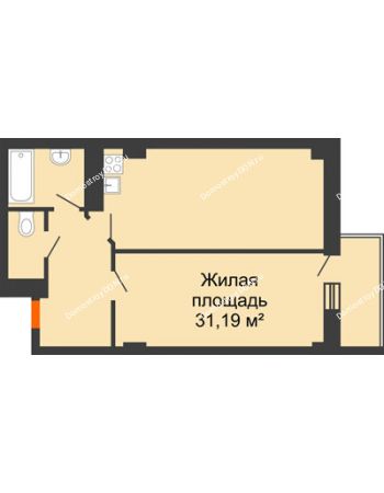 2 комнатная квартира 50,01 м² в ЖК Сокол Градъ, дом Литер 4