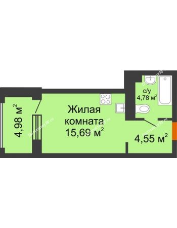 Студия 31,84 м² - ЖК Пешков