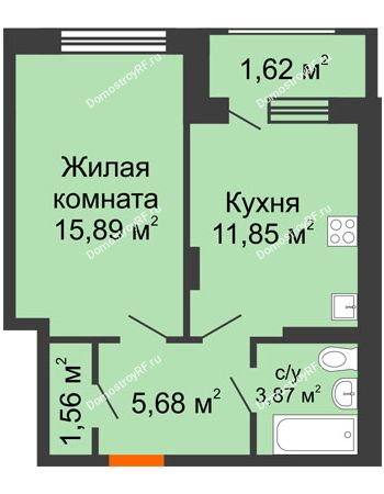 1 комнатная квартира 40,47 м² в ЖК Суворов-Сити, дом 1 очередь секция 6-13
