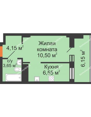 1 комнатная квартира 31 м² - ЖК Вершина