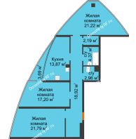 3 комнатная квартира 104,36 м², ЖК Atlantis (Атлантис) - планировка