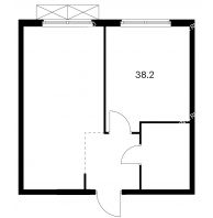 1 комнатная квартира 38,2 м² в ЖК Савин парк, дом корпус 3 - планировка