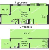 Студия 194,7 м² в Микрорайон Видный	, дом ГП-22 - планировка