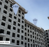 Ход строительства дома секция 1 в ЖК Вектор премиум-квартал -