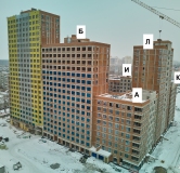 Ход строительства дома 1, секции А,Б,И,К,Л в ЖК Голос Кашириных -
