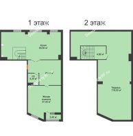 1 комнатная квартира 158,2 м², ЖК ROLE CLEF - планировка
