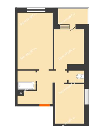 2 комнатная квартира 51,3 м² в ЖК Ромашково, дом Позиция 2