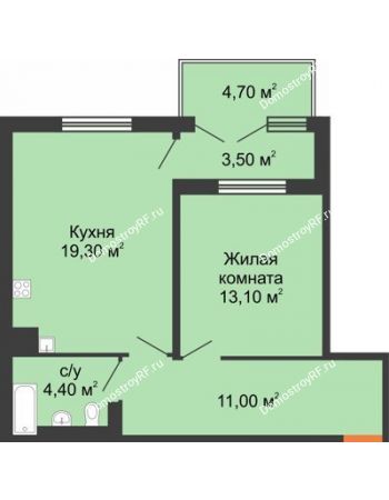 1 комнатная квартира 56 м² в ЖК Ожогино, дом ГП-6