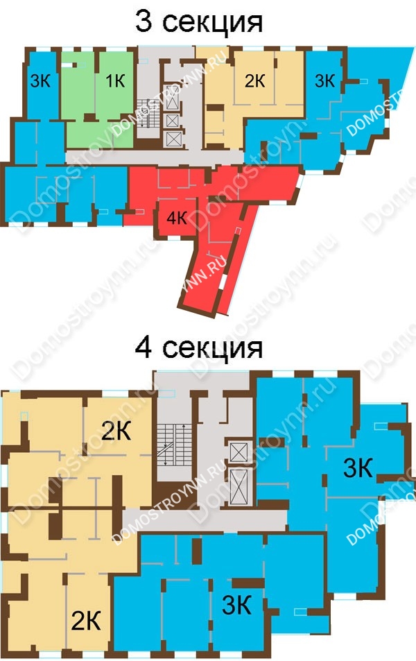 Планировка 16 этажа в доме № 7, корп. 6 в ЖК Подкова на Панина