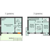 3 комнатный таунхаус 115 м² в КП Панорама, дом Гангутская, 1 (таунхаусы 115м2) - планировка