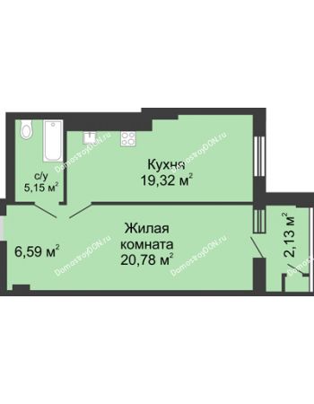 1 комнатная квартира 54 м² - ЖК Rems Residence (Ремс Резиденс)