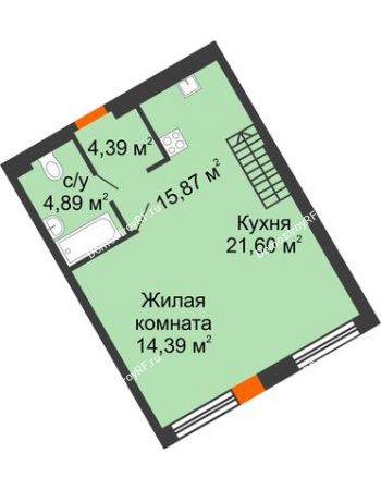 1 комнатная квартира 61,14 м² в ЖК DOK (ДОК), дом ГП-1.2
