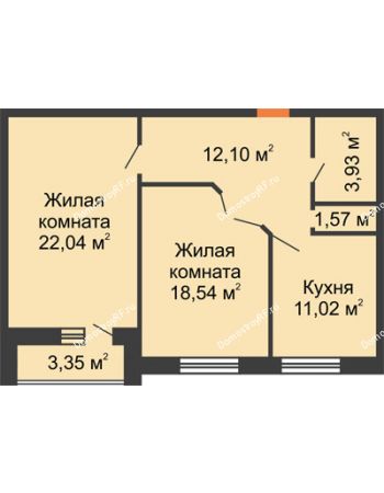 2 комнатная квартира 69,2 м² - ЖК Парк Металлургов