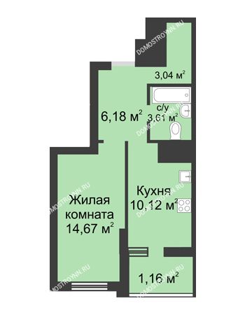 1 комнатная квартира 38,78 м² в ЖК Маленькая страна, дом № 3