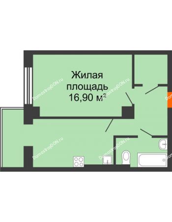 1 комнатная квартира 40,6 м² в ЖК Сокол Градъ, дом Литер 1 (8)