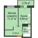 1 комнатная квартира 29,13 м² в ЖК Меридиан Юг, дом ГП-1 - планировка