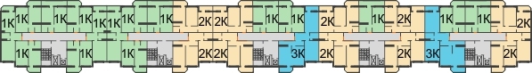 Планировка 2 этажа в доме Литер 10 в ЖК Квартал №6 (Восточный)