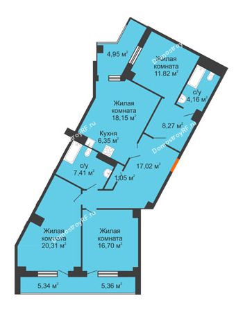 3 комнатная квартира 120,4 м² - КД Гран-При