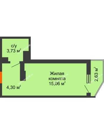 Студия 23,87 м² в ЖК Семейный парк, дом Литер 2