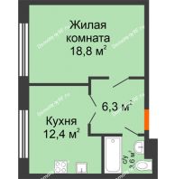 1 комнатная квартира 41,8 м² в Архитектурный Ансамбль Вознесенский, дом Дом Собенникова - планировка