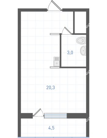 Студия 24,7 м² в ЖК Левенцовка парк, дом Корпус 8-12.1